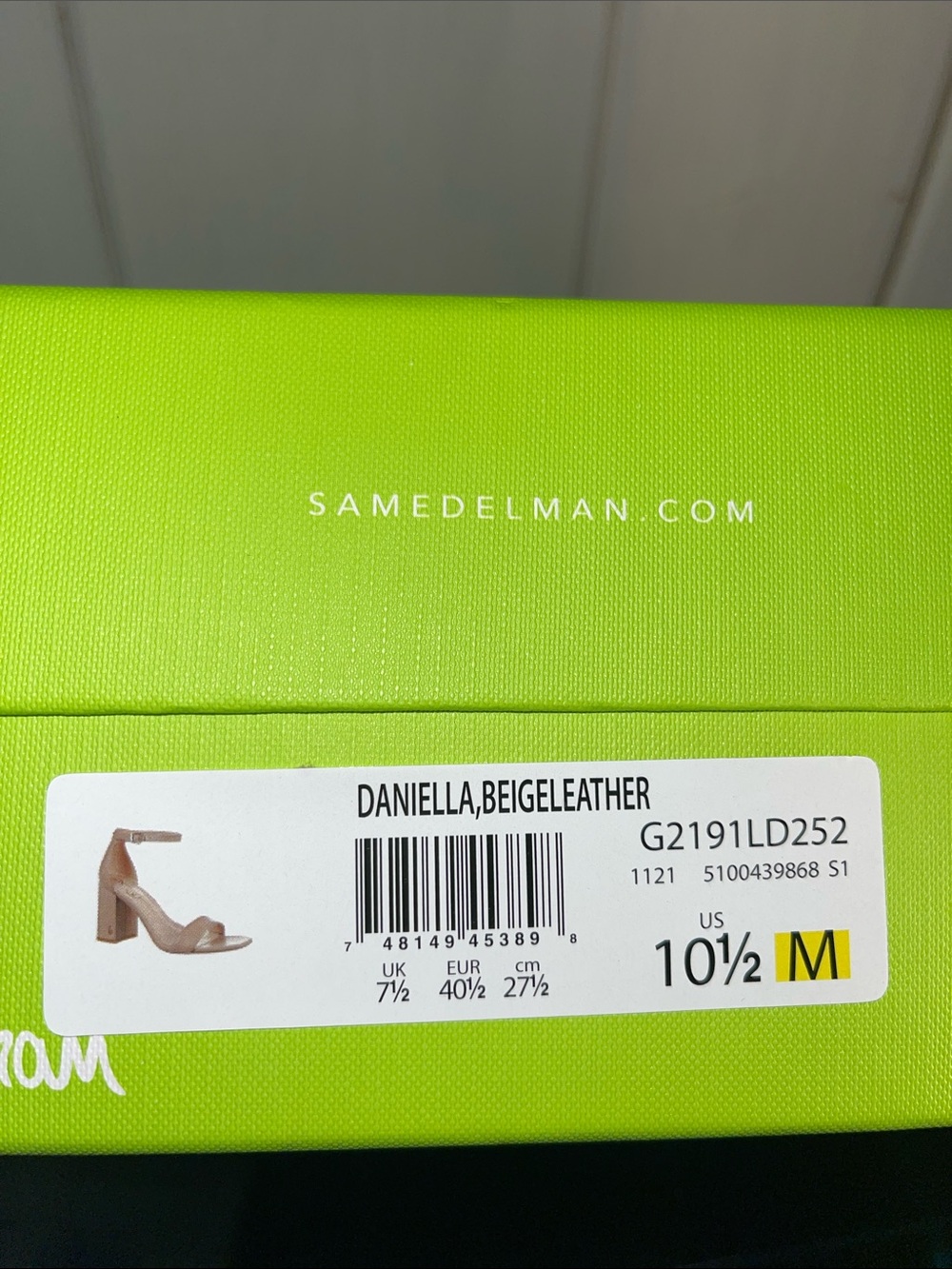 Sam Edelman Daniella Ankle Strap Beige Leather Block Heel Sandals NWT 10.5 40.5 - Picture 10 of 11